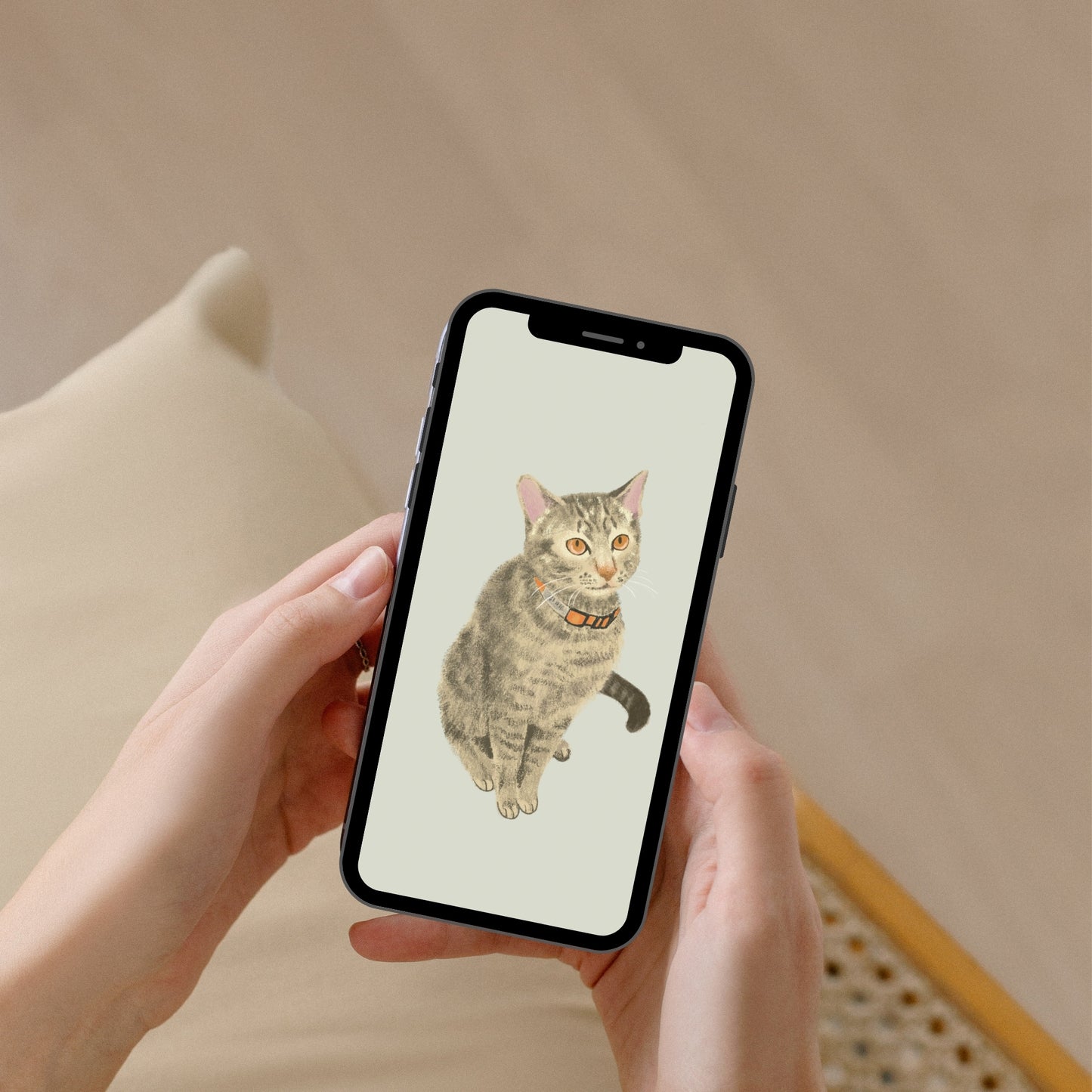 Digital Custom Pet Portrait | Realistic Ink Brush Style