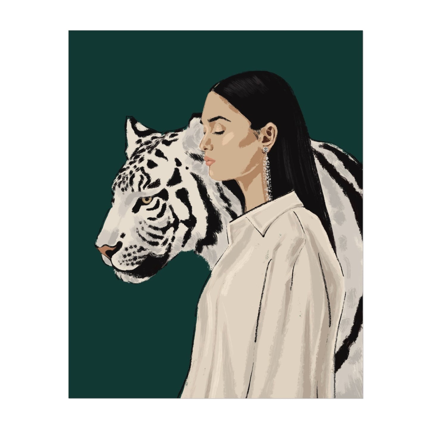 Be Wild - Fashion Illustration Poster - Wall Art | Woman & Tiger print | Home Decor