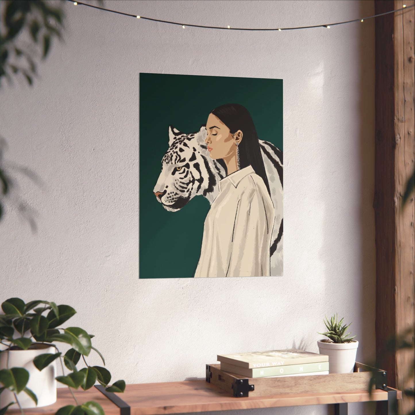 Be Wild - Fashion Illustration Poster - Wall Art | Woman & Tiger print | Home Decor