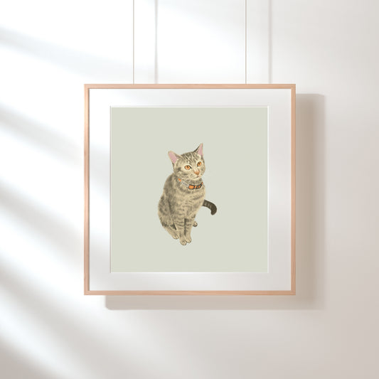 Digital Custom Pet Portrait | Realistic Ink Brush Style