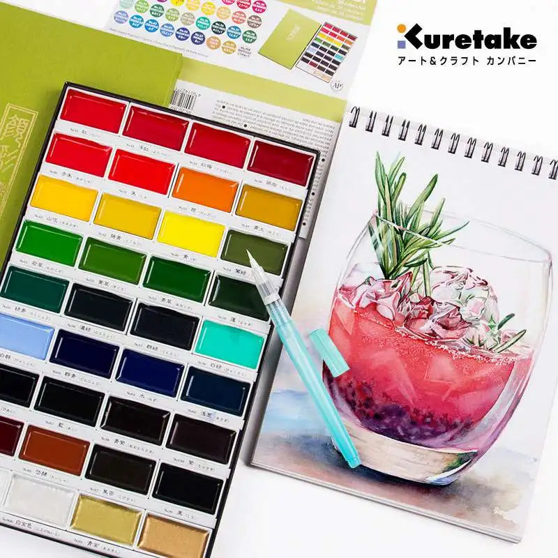 KURETAKE Solid Watercolour Paint Set