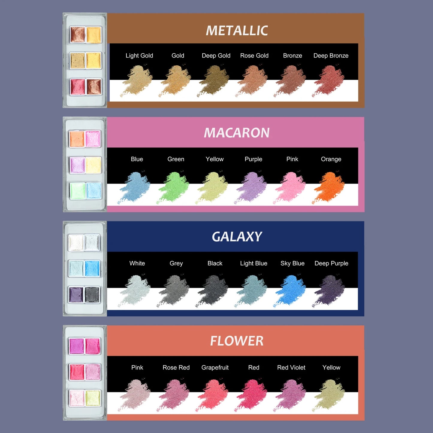 Metallic Glitter Watercolor Paint Set